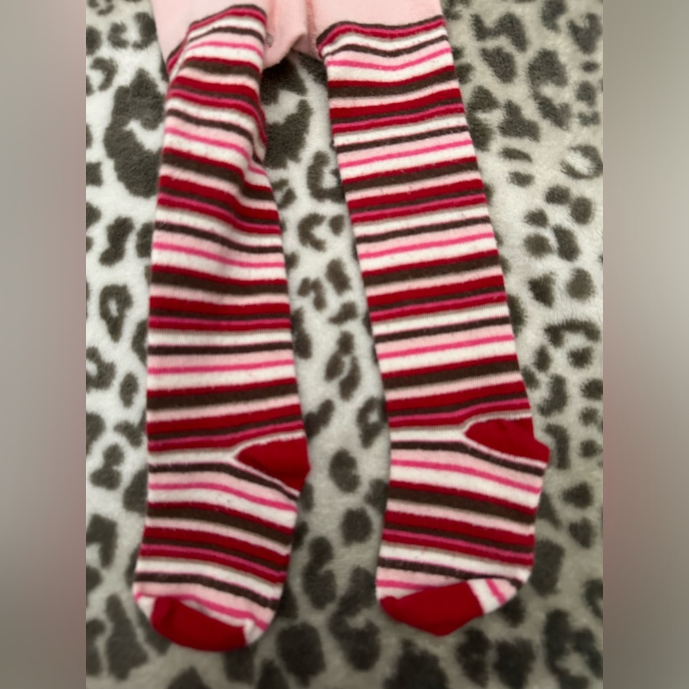 Old Navy Knit Tights Bundle Stripes Polka Dots in Brown Pink Size 12-24 months - Picture 10 of 17